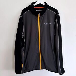 Volvo Official Merchandise Full Zip Jacket Men's 2XL Gray Black Swedish Flag Tag